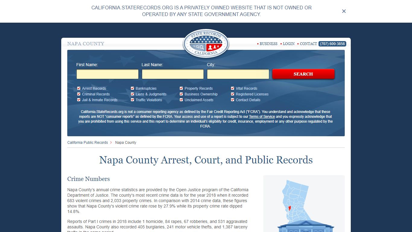 Napa County Arrest, Court, and Public Records